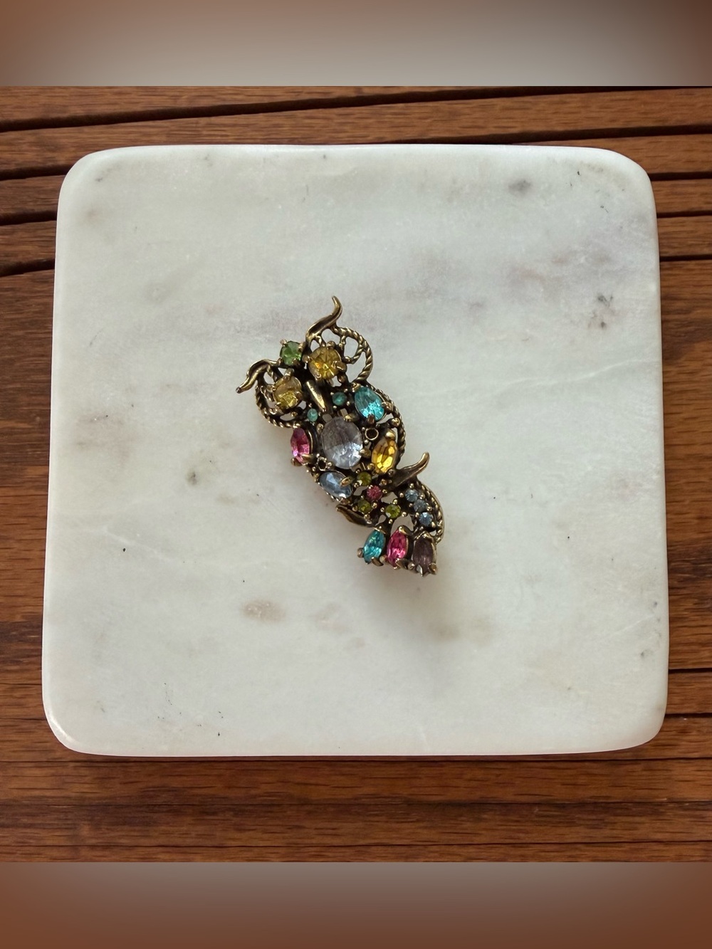 Hollycraft 1960’s Signed Multi Stone Gold Tone Owl Brooch!